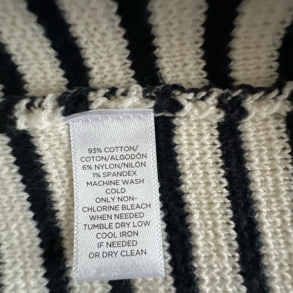 LOFT Navy and cream striped short cardigan - Picture 3 of 6